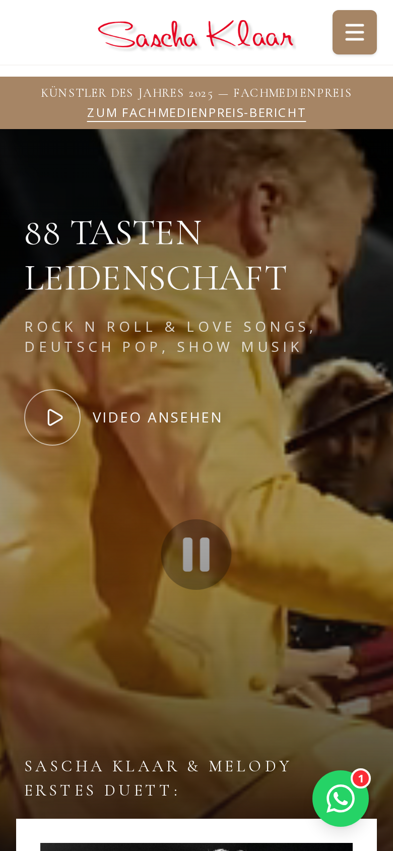 Mobile Ansicht der Website des Künstlers Sascha Klaar